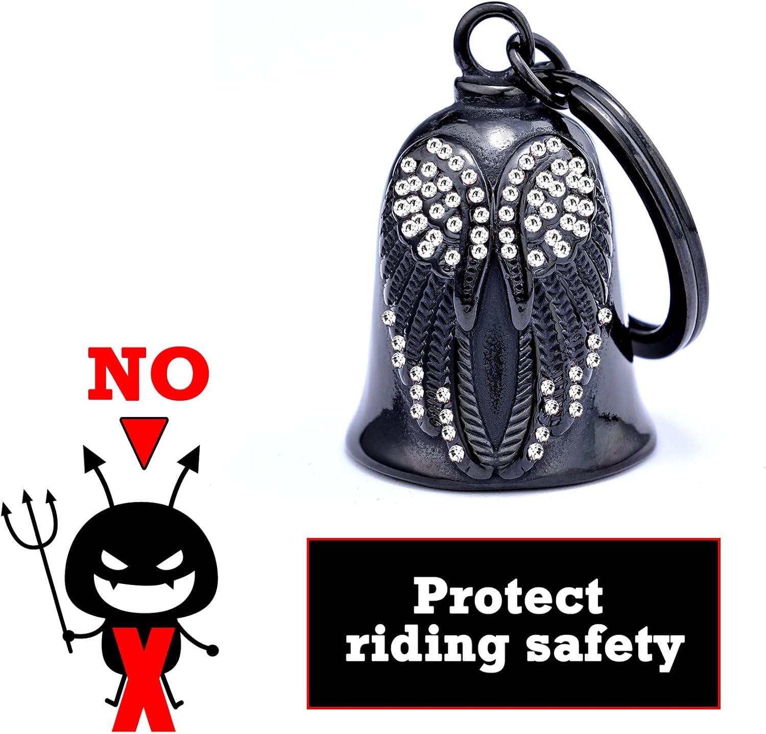 Bell♡　1001 Motorcycle Bell - Angel Biker Riding Bell | Portable